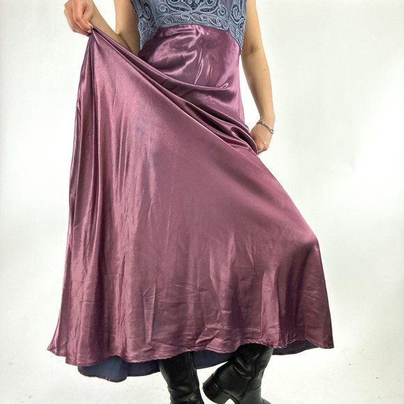 Ultra rare 90s simple slip dress long prom dress - Picture 6 of 8